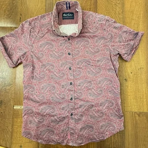 Robert Graham Hemd XL Rosa Rot Paisley Modern Americana Tailor Fit Kurzarm - Bild 1 von 10