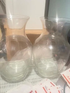 EACH  Clear Glass Vase 8" tall 4" top opening(1E-2,K12-1) - Picture 1 of 6