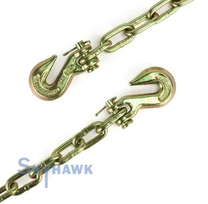 1/4" X 12' G30 Transport Tie Down Chain Trailer Binder Chain and Clevis Hook - Picture 1 of 2
