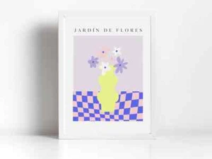 Flower Market Neon Trendy Wall Art Poster Premium Quality Choose your Size - Picture 1 of 3