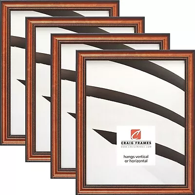 Craig Frames Stratton, 0.75 Inch Wide Aged Copper Picture Frame 4-Pack