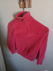 POLO RALPH LAUREN Kids Red 1/4 zipup sweater size 6 - Picture 1 of 3