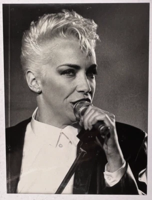 Annie Lennox Photo Eurythmics Original Stamped Black And White Promotion 1986 - Image 1 of 4