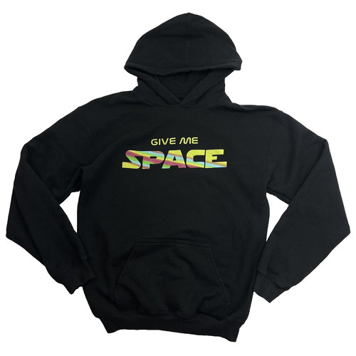 VETEMENTS Felpa con cappuccio nera divertente Effectus Clothing Give Me Space maglione ragazzo taglia XL