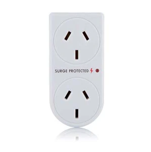 Power Adaptor 2 Way 10a Vertical AUS Socket 10a Surge Protected with LED - Picture 1 of 1