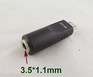Adattatore caricabatterie convertitore di potenza DC 3,5 mm x 1,1 mm da femmina a micro USB 5 pin maschio - Foto 1 di 7