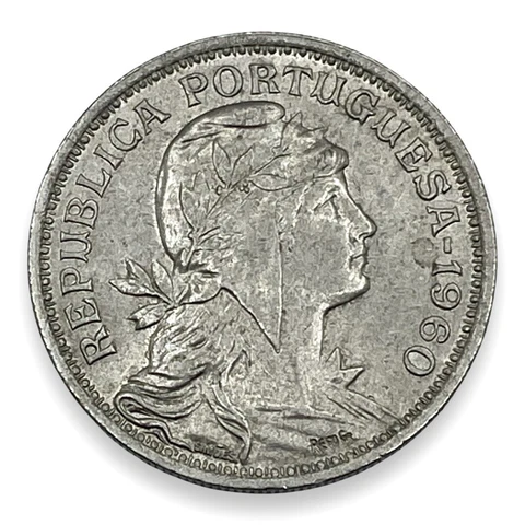 1960 Portugal 50 Centavos with Liberty Head - AU #PG7108 Cover