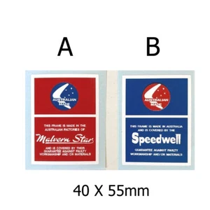 Speedwell or Malvern Star builder warranty decal choice one  per sale - Picture 1 of 1