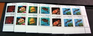 Palau Plate Block Scott# 9,10,11,12,16,19 Marine Life 1983-84 MNH L743 - Picture 1 of 1