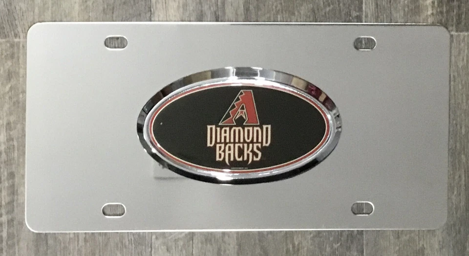 Arizona Diamondbacks MLB Mirrored Premium License Plate Stainless Domed Emblem - Image 1 of 1