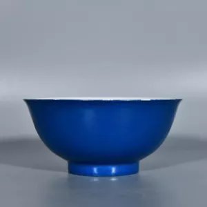 Collectable Art Hand Painting Monochrome Glaze Porcelain Bowl - Picture 1 of 9