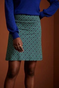 King Louie Skirt Carlisle Dragonfly Viscose Flowers Green Blue 06594 - Picture 1 of 5