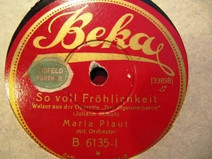 1927 MARIA PLAUT SCHNEIDER Strauss Zigeunerbaron Schatzwalzer/ Fröhlichkeit BEKA - Picture 1 of 2