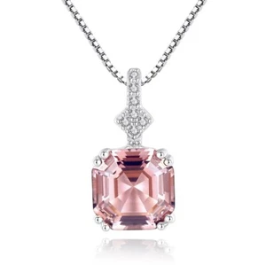 Morganit Halskette Damen 925 Silber VVS Topas Anhänger Echtschmuck mit Luxusetui - Bild 1 von 14