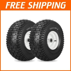 Reliable 15x6.00-6 Lawn Tire & Wheel Pair - Flat-Free with 300 lbs Load Capacity - Picture 1 of 9