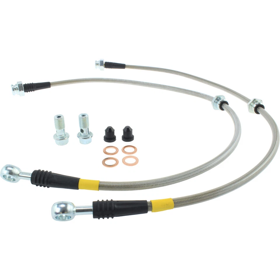 StopTech 950.42000 Front Braided Brake Line Kit for 2003-2008 Infiniti FX35 FX45 - Image 1 of 2