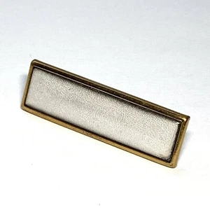 VINTAGE Guilloche ENAMEL TIE CLIP White Clasp GOLD TONE Bar - Picture 1 of 10