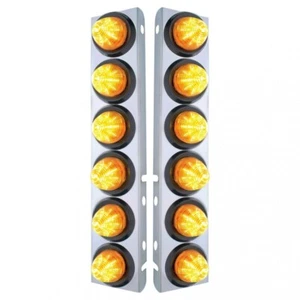 Peterbilt Air Cleaner Bracket 9 LED 2" Lights & Grommets - Amber LED/Amber Lens - Picture 1 of 6
