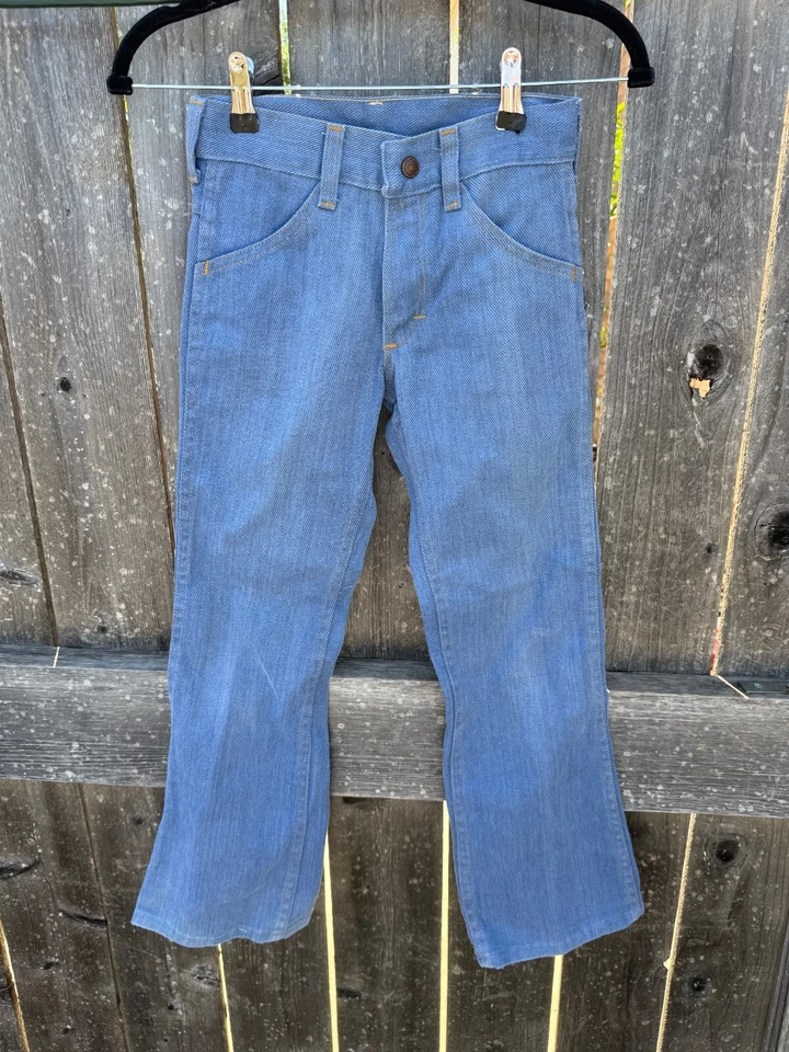 Pantalones de mezclilla de colección años 70 80 Sears pana Perma Prest niños 10 bootcut reales 23x24 Foto 1 de 3