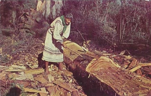 Cartolina d'epoca Florida cromata Seminole indiana Everglades fare canoa - Foto 1 di 2