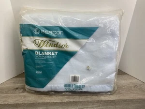 Vintage Beacon Windsor Blanket 100% Polyester 72"x90" Pale Blue  - Picture 1 of 3