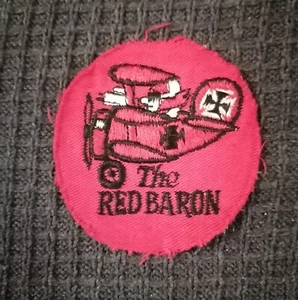 RED BARON "RED" VINTAGE CHEESE CLOTH 1950'S NOS PATCH RARE Swatch, Snoopy, Pilot - Picture 1 of 4