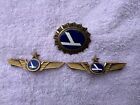 Vintage Eastern Airlines Pilot Hat Badge & Wings Set Balfour 1/10 10K GF Rare