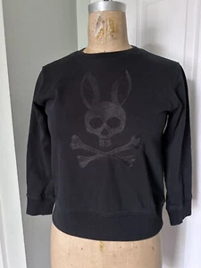 Psycho Bunny Long Sleeve Sweatshirt Shirt Kids Sz 10/12 M) Black Logo Crew - Picture 1 of 17