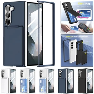 For Samsung Galaxy Z Fold 7 6 5 Wallet Card Slot Case Shockproof PC Stand Cover - Picture 1 of 31