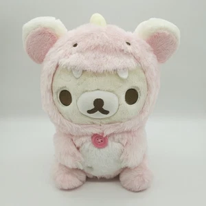 San-X KORILAKKUMA 10" Plays with Dino Soft Furry Plush Pink Dinosaur Outfit 2023 - Picture 1 of 10