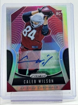 CALEB WILSON 2019 PANINI PRIZM ROOKIE AUTOGRAPH SILVER PRIZM RC AUTO Q2756 - Image 1 of 2