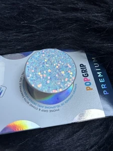 PopSockets Premium PopGrip Phone Grip Stand Snow White Glitter Swap Top - Photo 1 sur 4
