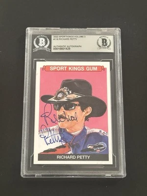 Richard Petty Autographed 2022 Sport Kings Gum Volume 3 Trading Card BECKETT - Image 1 of 3