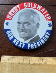 De colección 1964 Barry Goldwater Nuestro Próximo Presidente Campaña Pinback Botón - Imagen 1 de 2