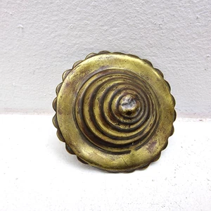 Vintage Brass Bridle Rosette Beehive Concentric Boss Scalloped Edge 60mm - Picture 1 of 7