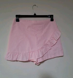 LILLY PULITZER Faye Skort CAPRI CORAL SEERSUCKER Ruffle Front Size 6. - Picture 1 of 8