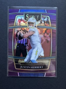 Panini Select 2021 Justin Herbert LA Chargers Concourse Purple Prizm /75 - Bild 1 von 3