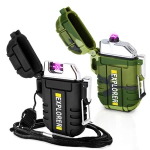 2 Pack Waterproof Lighter Outdoor Electric Lighter Dual Arc Lighter Windproof... - Picture 1 of 6