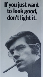 Anuncio retro vintage años 70 miniaturas de búho blanco y cigarros de punta semi se ven bien - Imagen 1 de 3