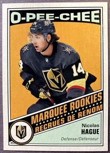 2019-20 OPC Marquee Rookies Retro #619 Nicolas Hague Vegas Golden Knights RC - Imagen 1 de 1