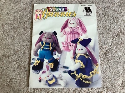 Annie's Attic CROCHET SUGAR BUNNIES Dolls Pattern Booklet 7 Designs CRAFTS - Image 1 of 4