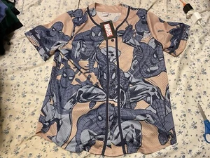 Marvel Spider Man Button Up Shirt Size Medium Graphic Print Men’s - Picture 1 of 6