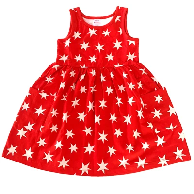 Hanna Andersson Cute-Soft Girls "STAR POCKET DRESS" 5 Years.  Lovely Gift Idea! - Image 1 of 4