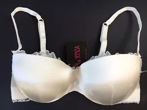 La Senza Strapless Padded Silk & Lace Push Up Bra 32E 34A & 34D - Ivory BNWT - Picture 1 of 6