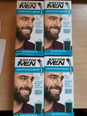 Just For Men M45 Moustache & Beard Dark Brown Black X4 JUST £34.49 & FREE POST