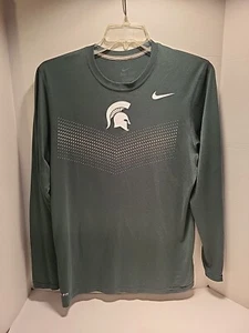 Nike, Michigan State Spartans, Dri Fit, Long Sleeve Green Shirt Size Medium (M) - Picture 1 of 15