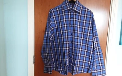 Mens Hawes & Curtis Hurst Shirt Single Cuffs Slim Fit Cotton Check size XXL VGC - Image 1 of 4