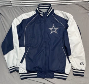 Dallas Cowboys Vintage Jacket Reversible Mens Large Embroidered NFL Football - Picture 1 of 15
