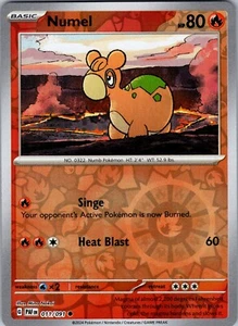 Pokemon TCG Numel S&V Paldean Fates 011/091 Reverse Holo Common Card NM - Picture 1 of 2