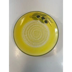 Rallador Stone Ware diseño amarillo oliva cerámica cocina plato hecho a mano 5"" - Imagen 1 de 7